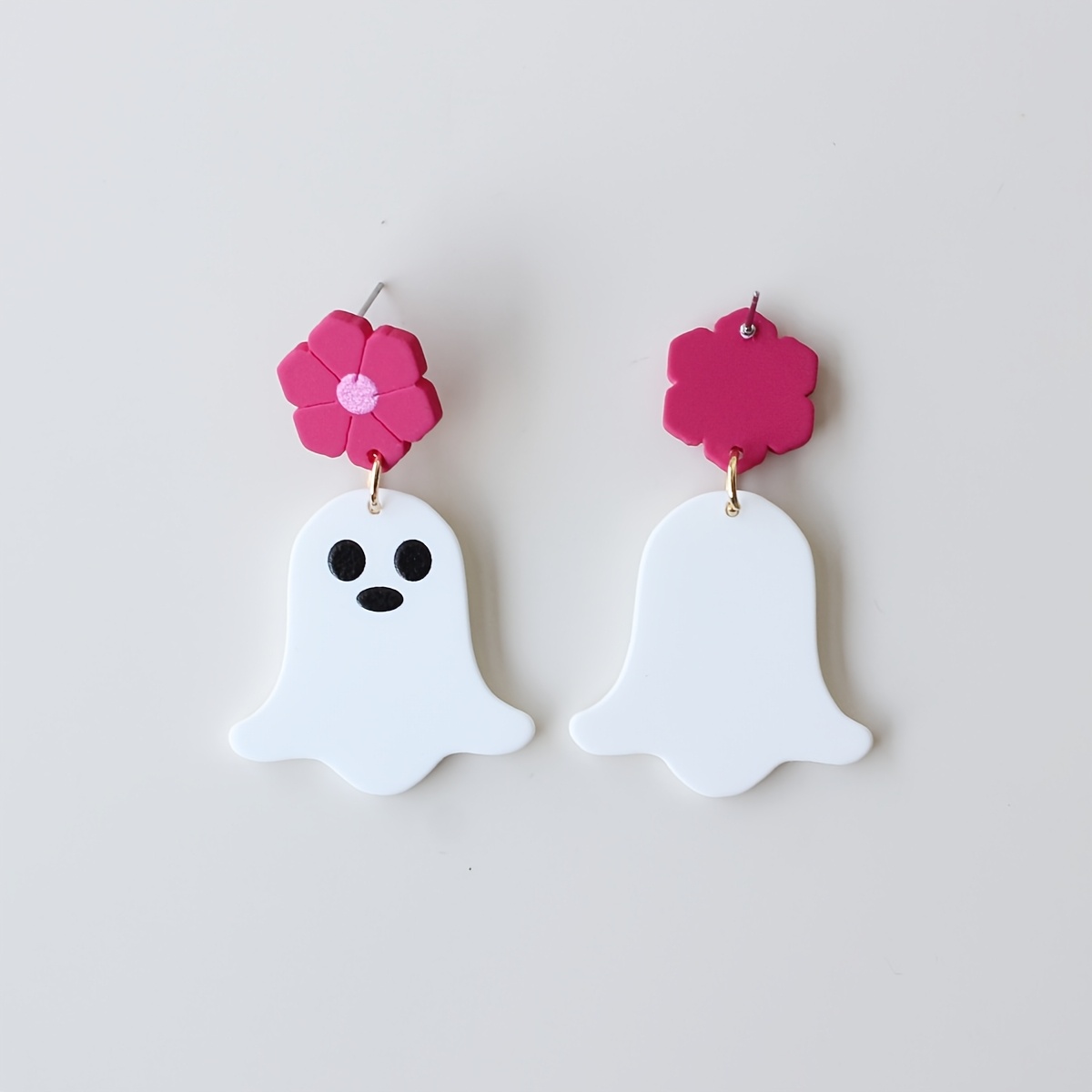 Halloween Rose Red Small Flower Dangle Earrings, Elegant & Cute